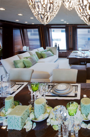 The CRN 60 J'ade superyacht living area