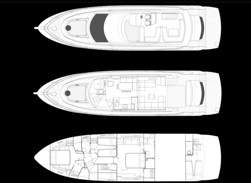 Boats for sale Miami - Sunseeker Manhattan 63 layout