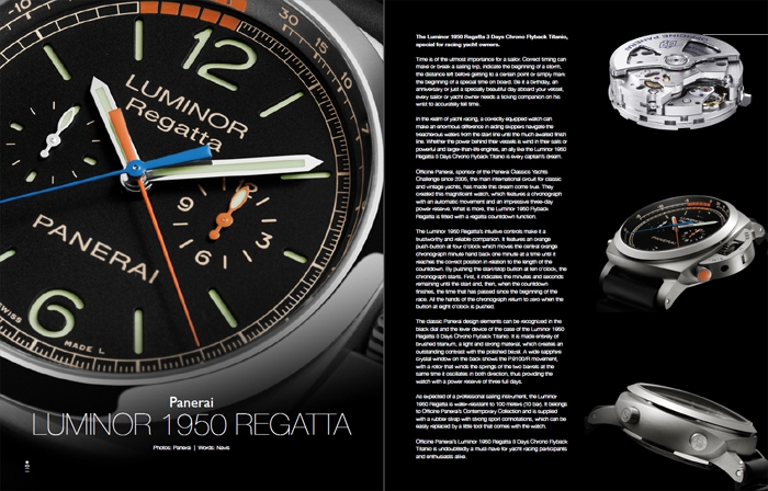 Panerai Luminor 1950 Regatta, special for racing yacht owners.