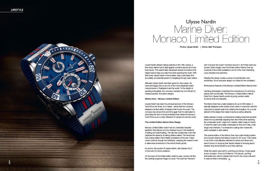 Ulysse Nardin  Marine Diver:  Monaco Limited Edition