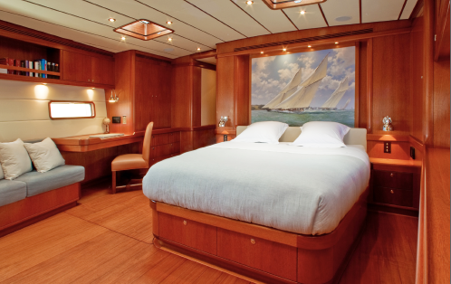 Baltic yachts 112 Nilaya's master bedroom