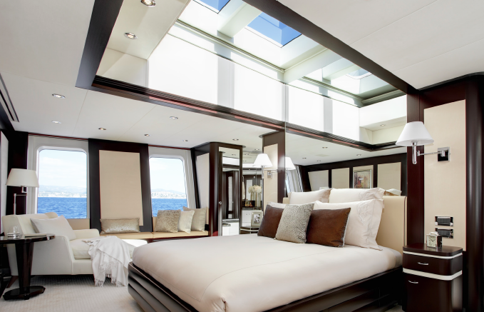 Feadship 146' Helix's master bedroom