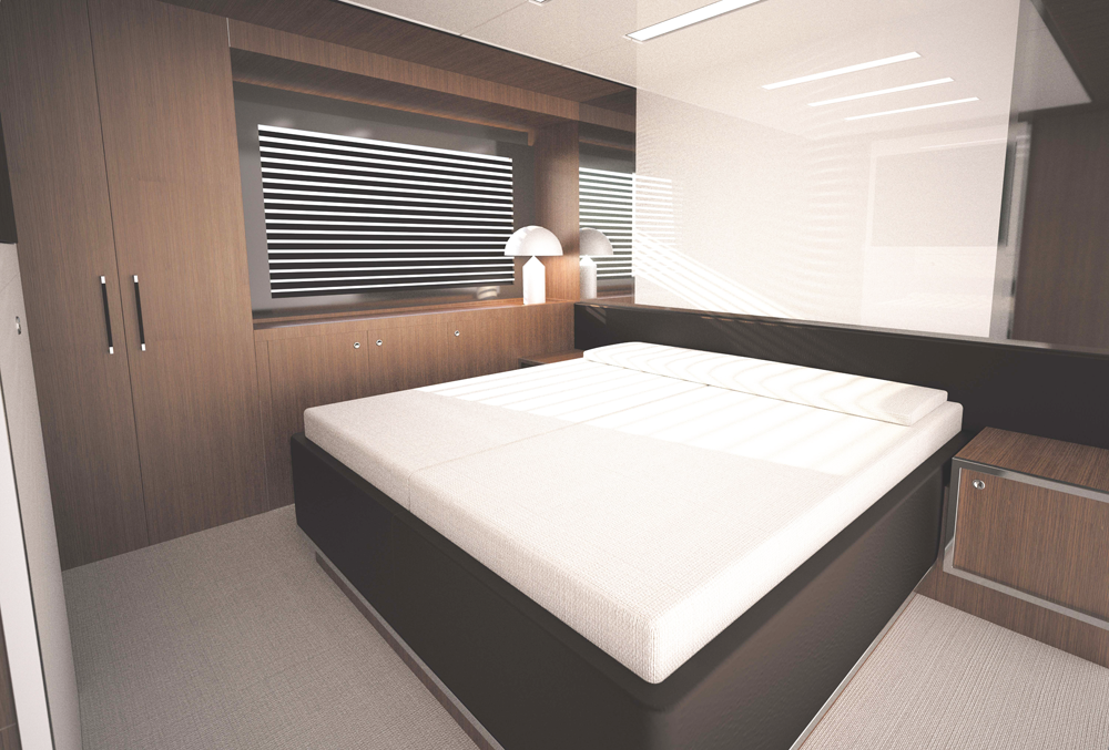 The Riva 122' Mythos bedroom