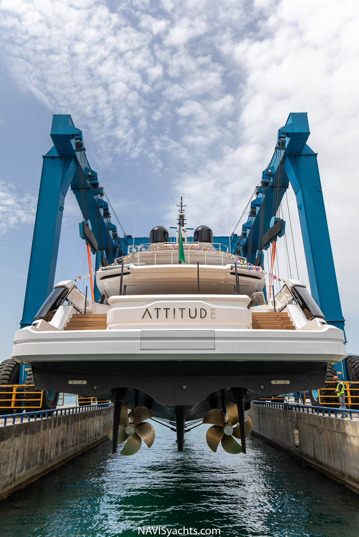 The new Baglietto 41 meter motor yacht, Attitude, has been launched.