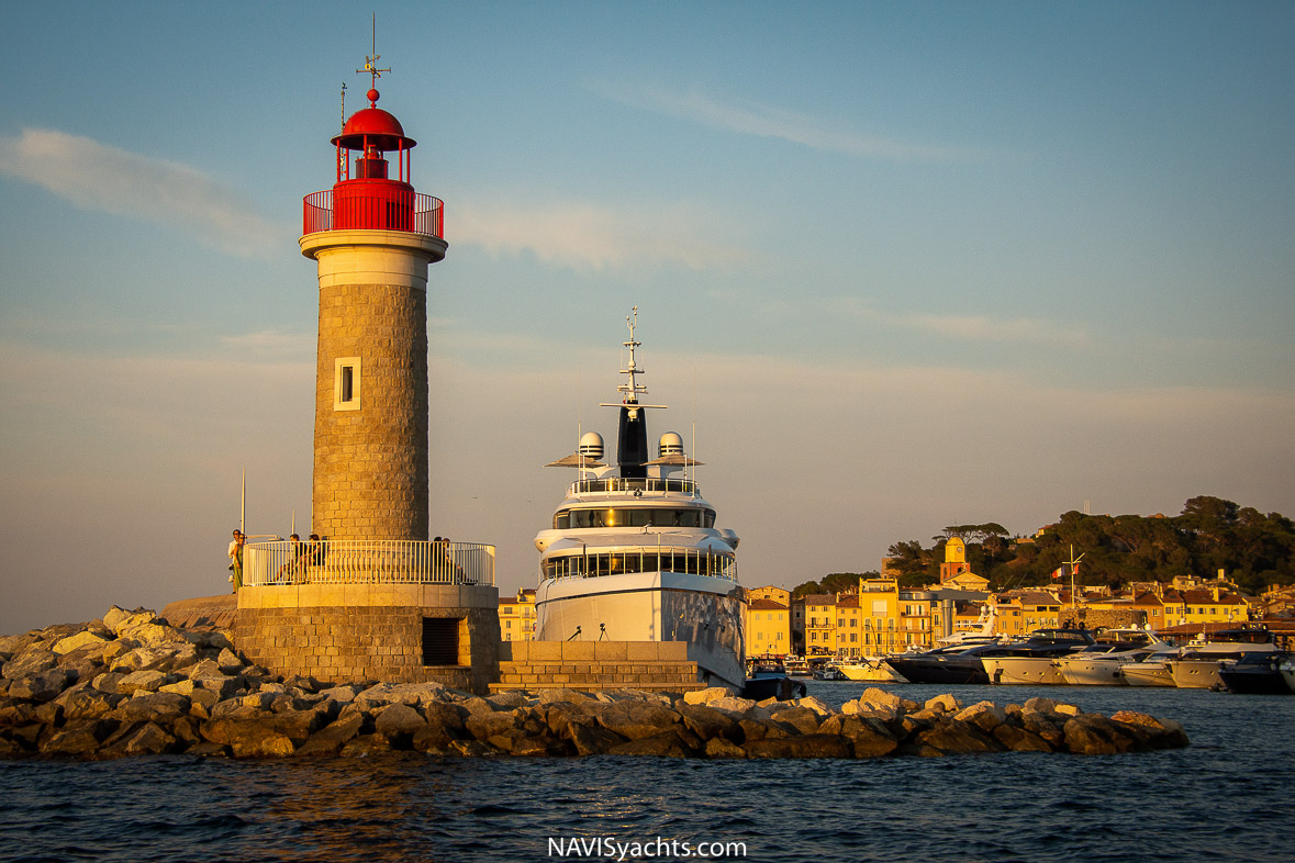 Saint-Tropez port at sunset