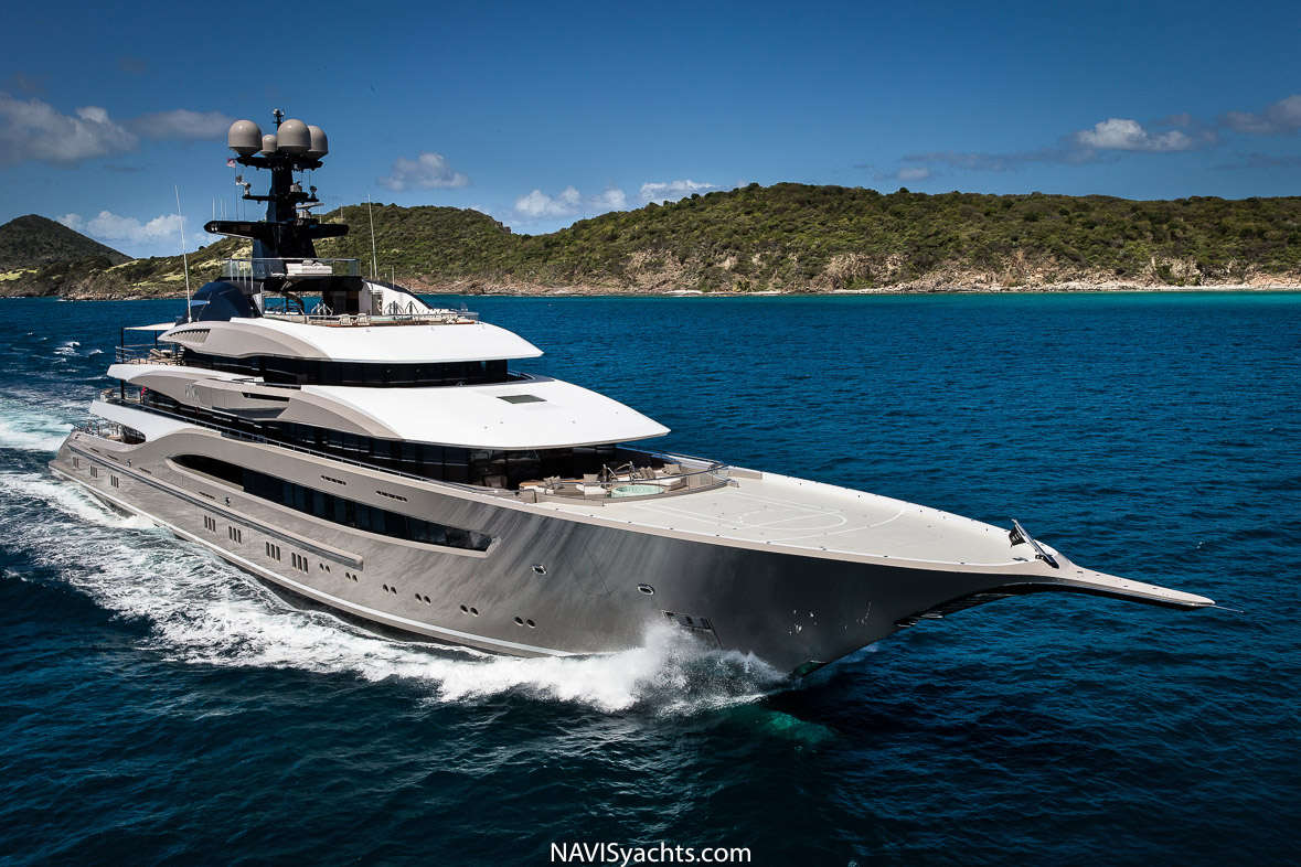 Luxurious Lurssen Yacht sailing on crystal-clear waters, showcasing the elegance and craftsmanship of Lurssen Yachts