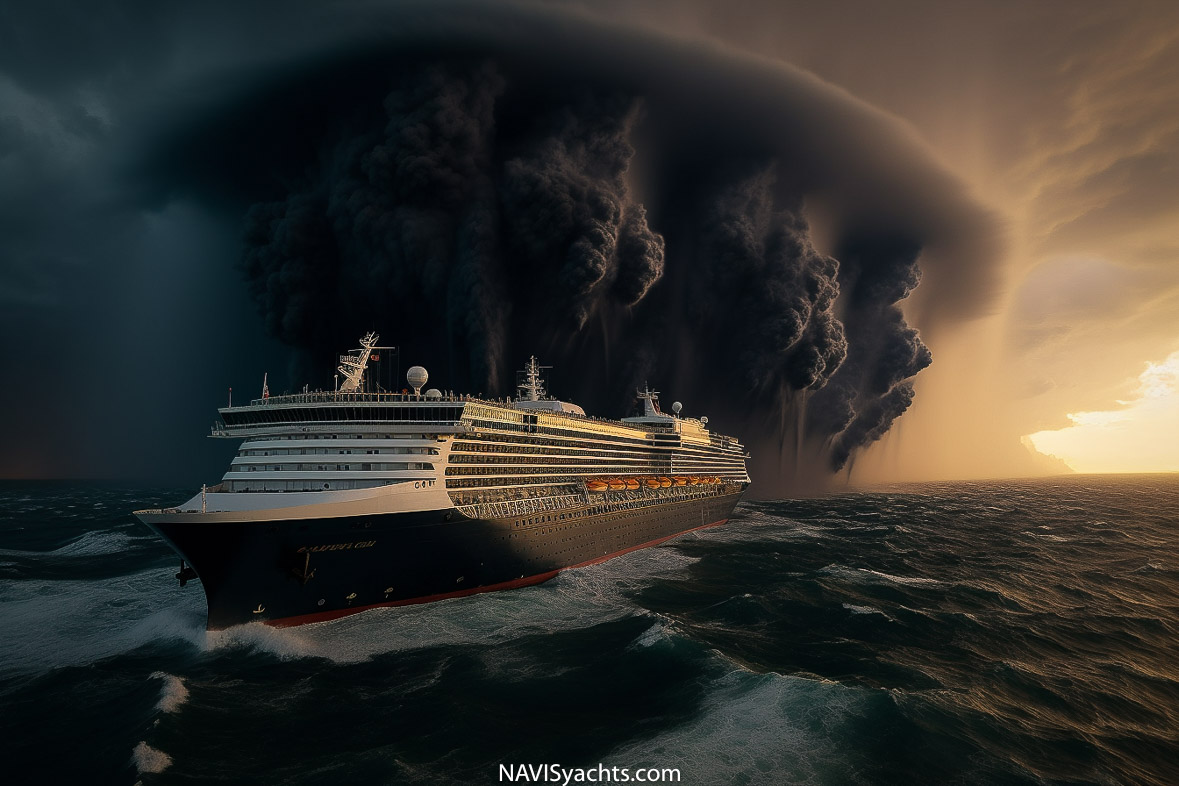 Carnival Sunshine cruise ship battling rough seas during storm off Charleston coast