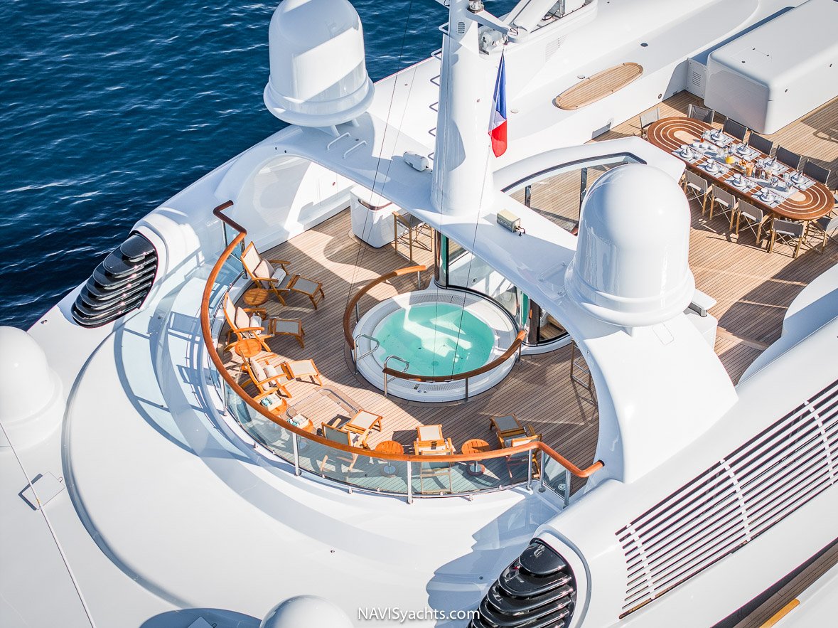 Carinthia VII's teak deck and serene outdoor relaxation area