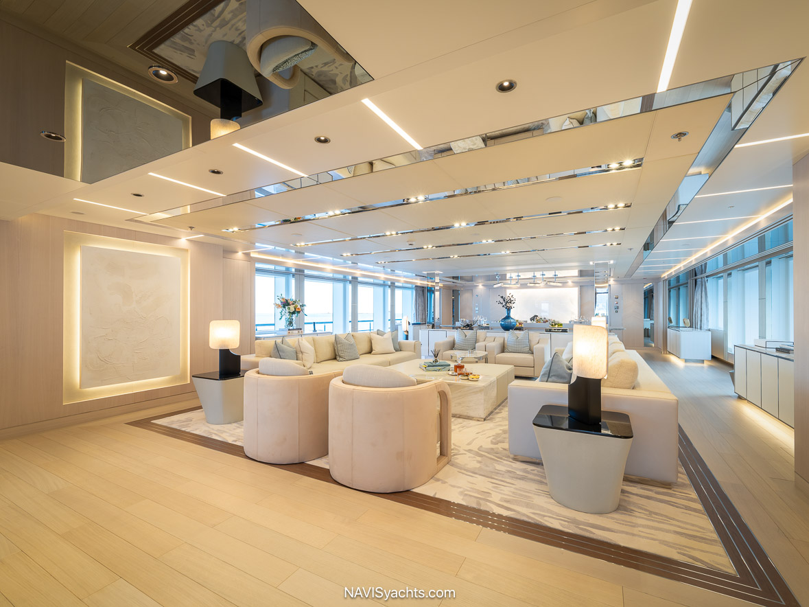 Bilgin superyacht Al Reem underway, the 80-meter Bilgin 263 yacht with sleek exterior lines and expanded deck space