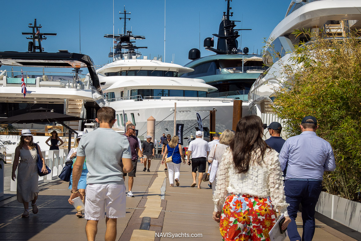 Palm Beach International Boat Show 2026 superyachts on display along the waterfront in Florida