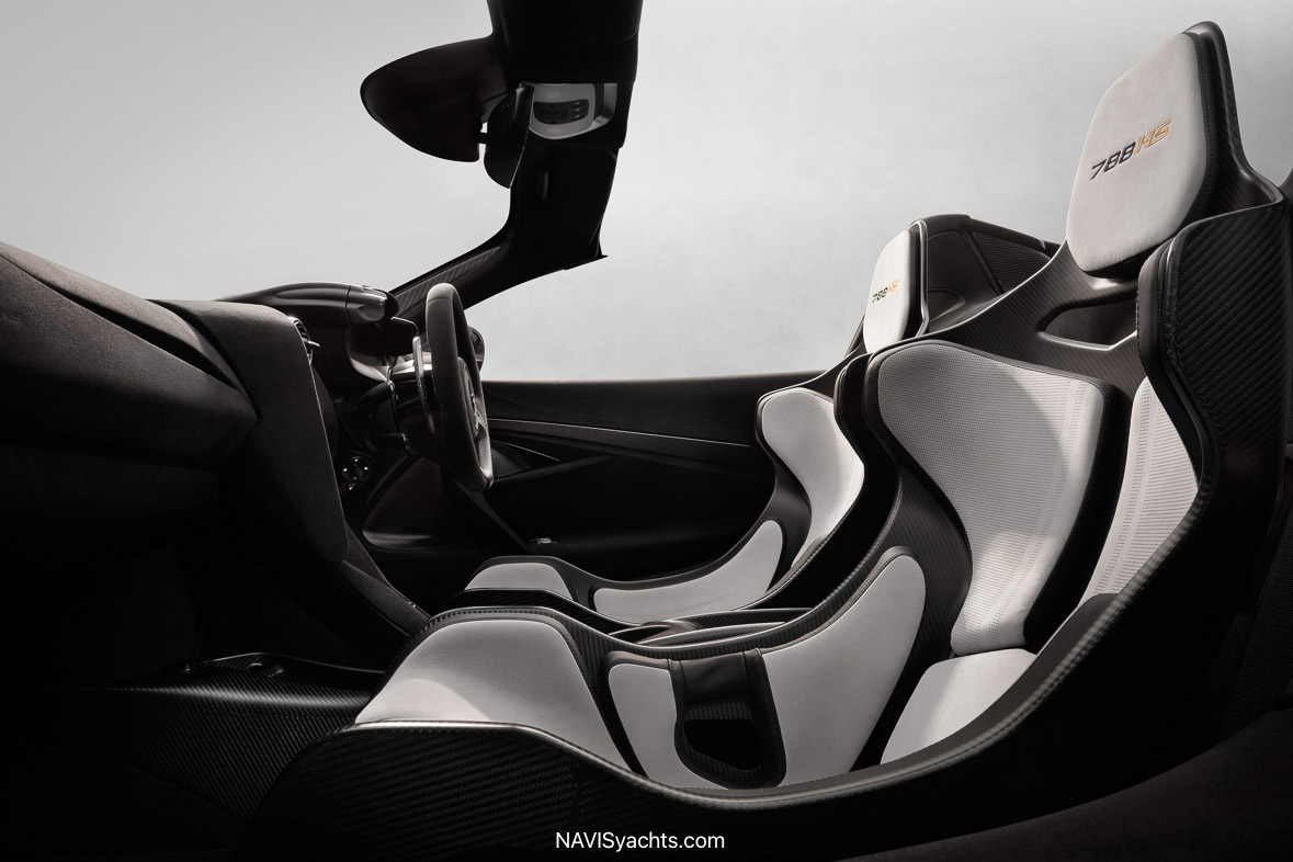 McLaren 788HS rear design with active wing, diffuser and titanium exhausts