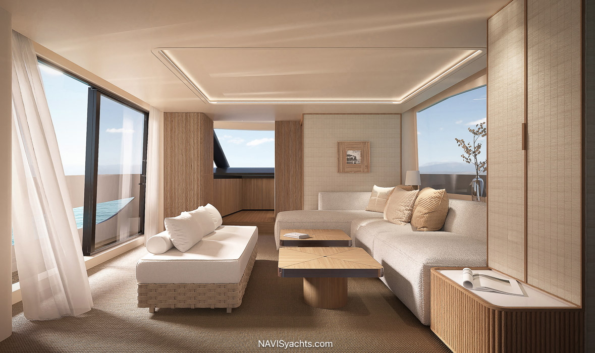 Bespoke luxury carpet designed for a superyacht interior