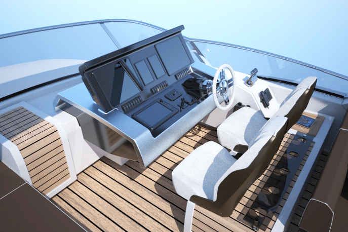 Azimut 80 cockpit yacht design miami