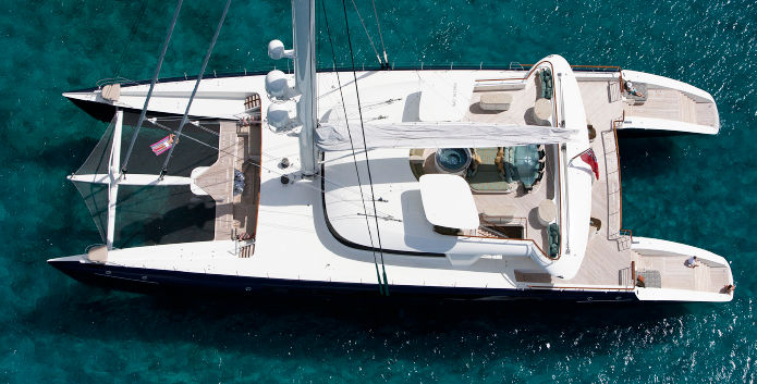 The Hemisphere superyacht from above