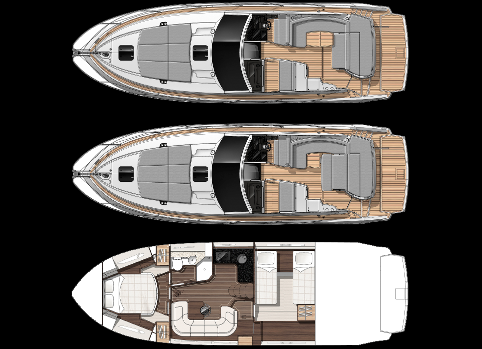 Boats for sale Miami - Sunseeker Portofino 40 Layout