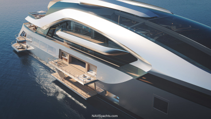 Feadship HIVE 115-metre superyacht concept cruising at sea